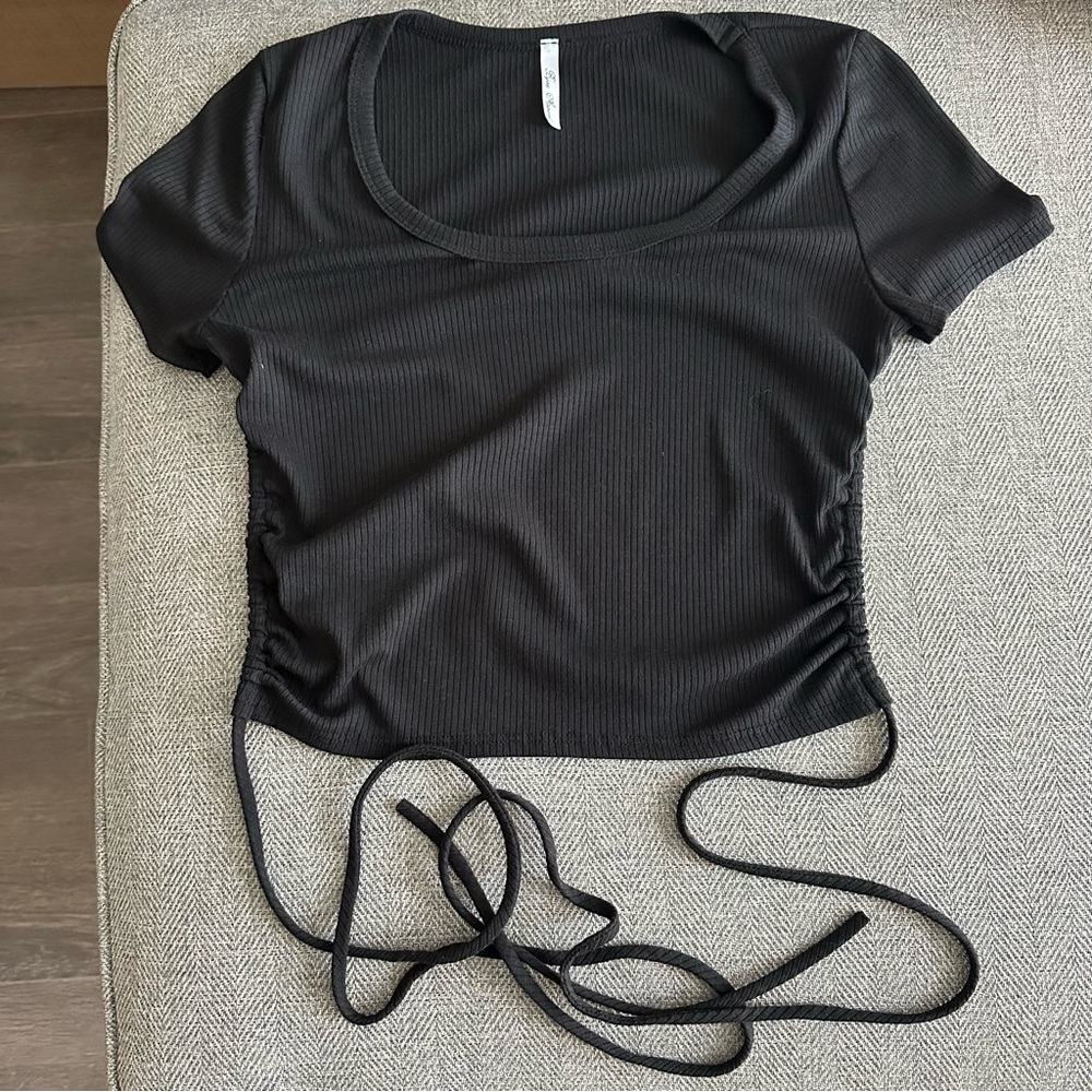 Black Ruched Women's Top